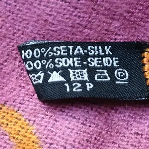 CHANEL Luxury Vintage Pink Orange Multi-Color CC Rose Print Shawl Wrap Scarf - Picture 7 of 12